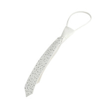 Elegant Satins Necktie With Sparkling Rhinestones Ties-White