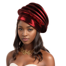 Overdreven plastic bloem baret hoed unisex modieuze-Bourgondië