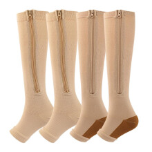 Compression Socks 15-20 mmHg Open Toe Knee High 2 Pairs