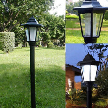 TUTUnaumb Eenvoudig te installeren zeshoekige LED-tuinverlichting op zonne-energie, zwart