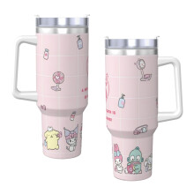 Sanrio40oz H2.0Vákuovo izolovaný pohár z nehrdzavejúcej ocele s viečkom a slamkou na vodu, ľadový čaj alebo kávu, smoothie