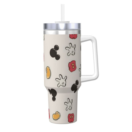 Εξατομικευμένο ποτήρι Mickey Mouse 40oz με λαβή και καλαμάκι - Κύπελλο ταξιδιού από