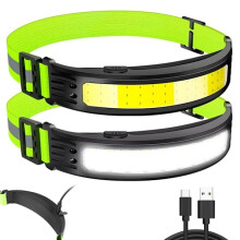 Rechargeable Headlamp COB LED Waterproof Black