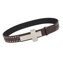 Verstellbarer Unisex-Schärpengürtel aus PU-Leder mit-Kaffee