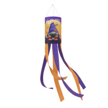 Halloween-Windspiel mit Flagge, Kürbis und Geist als Gartendekoration