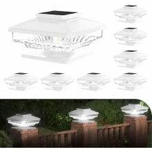Solar paalkapverlichting, helder wit, waterdichte buitenverlichting op zonne-energie voor houten palen van 4x4, 5x5 en 6x6 inch, hek- en