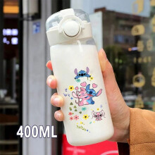Lilo&Stitch 560/600/400ML dětský přenosný plastový průhledný brčko Stitch venkovní velkokapacitní sportovní láhev na vodu 4-10