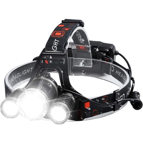 Linterna frontal LED recargable ultrabrillante con 4 modos