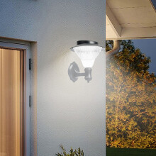 Applique murale solaire extérieure étanche, allumage/extinction automatique, éclairage LED crépusculaire pour jardin, porche, garage, noir