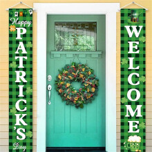 St. Patrick's Day decoration banner with luck leaf design