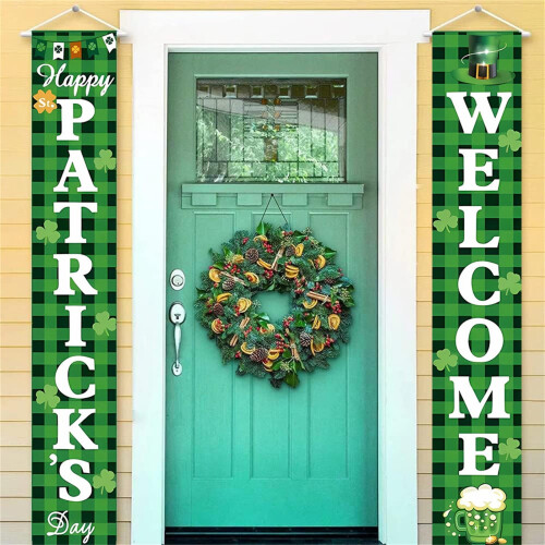 St. Patrick's Day decoration banner with luck leaf design