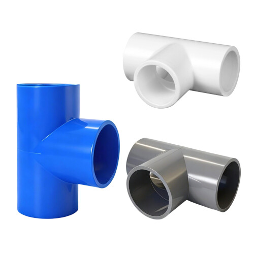 Easy to Assemble PVC T Pipe Fitting 20pcs for Unique-Grey 1