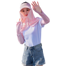 Adjustable Sun Protection Hat Curtain Summer Outdoor-Pink