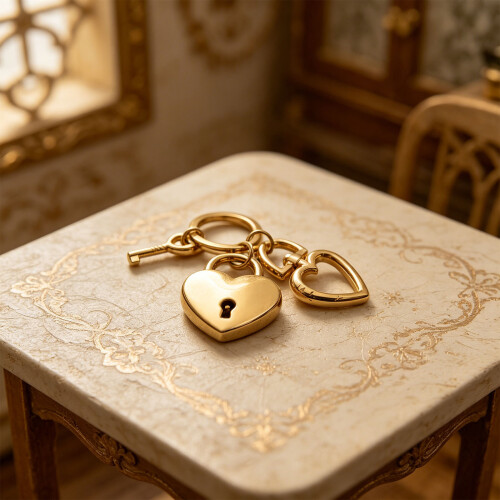 Practical Heart Key Holder Key Chain-Gold key chain key pendan 2