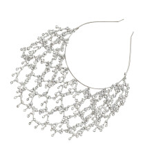 Shimmering Rhinestones Hair Chain For Women Active-Silver
