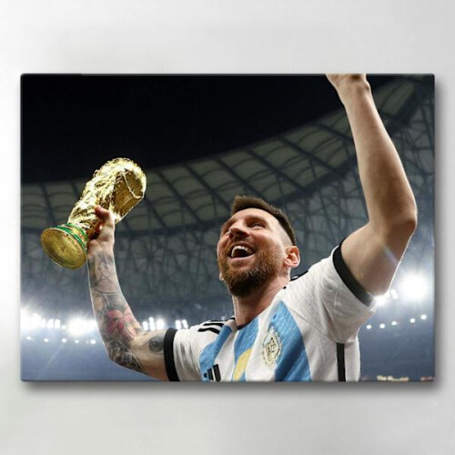 Canvastavla Messi VM-målning 40x30cm