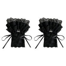 Poignets en dentelle à la mode pour le tissu respirable de-Noir