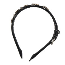 Stern-Stirnband im Punk-Stil, flexibles PU-Leder-Haarband,-A