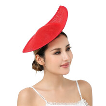 Premium Millinery Cap Base Derby Hat For Bridal Party Hair-Red