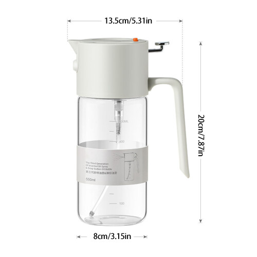 Oliedispenser en spuitfles 550 ml voor saladedressing-Wit 2