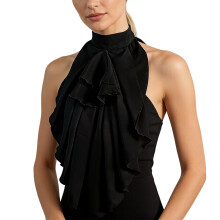 Victorian Themed False Collar Satins Polyester Neckpiece-Black