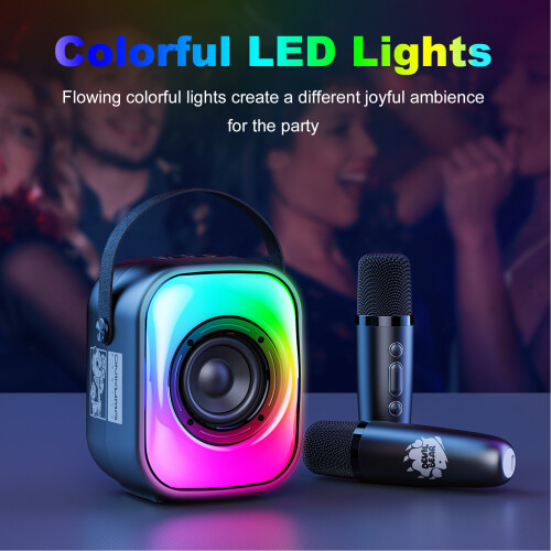 Portable Karaoke Machine with LED Lights