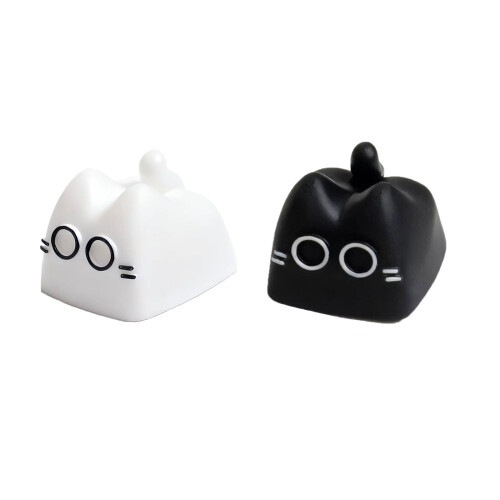 Resin Keycap With Curved Tail Cats Design For Mechanical-Black 1