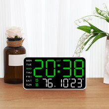 Digitale LED-Wanduhr mit großem Display, Kalender und Alarm