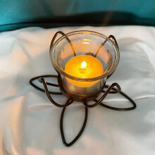 Sealbhóir Solas Tae Lotus Criostail Dubh 1 Pacáiste