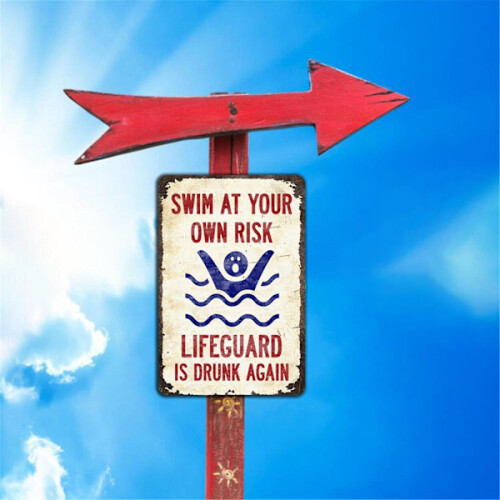Pool Rules Sign Decorative Metal12x18Inch 2