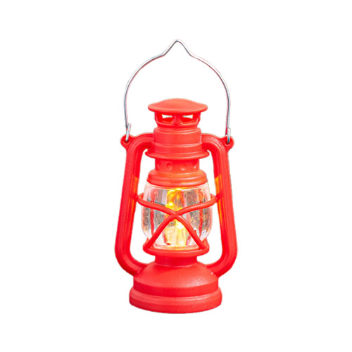 Vintage handheld oil lamp decor red small 1