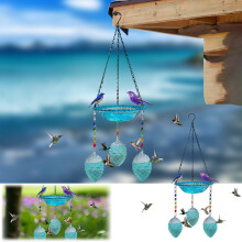 Mangeoire et bain d'oiseaux élégants en verre pour colibris, décoration de jardin ou de terrasse, idéal pour les amoureux de la nature, cadeau de