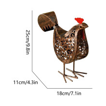 LYUCRAZ Pollo solar, estatuas de pollos solares para jardín, decoración exterior