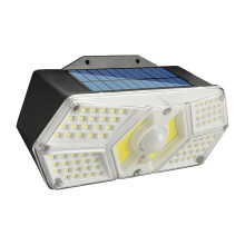 Solar-Außenstrahler, 2400 mAh, IP65-LED-Flutlicht mit Bewegungsmelder, kabellose Wandleuchte für Garten, Terrasse und Hof – kompatibel mit