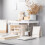 White wire stacking shelf foldable space-saving 3-tier 4
