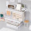 White wire stacking shelf foldable space-saving 3-tier 5