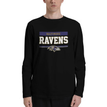 Herr långärmad rundhalsad t-shirt med fotbollslagslogotyp