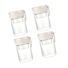 Overnight-Oat-Behälter mit Deckel und Löffel,-4er-Pack