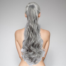 Wadada22" Extensión de coleta larga con ondas corporales, postizo sintético resistente al calor con cordón ajustable y rizos ondulados para mujer