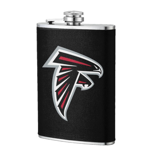Falcons Flagon Hip Flask8oz, Ανοξείδωτο ατσάλι και δέρμα κατάλληλο για τρόφιμα, Συμβατό με