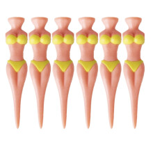Bikini Tee divot tool voor dames, gele kleine golftees