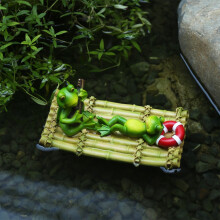 Frosch-Gartenfigur aus Kunstharz, schwimmendes Design