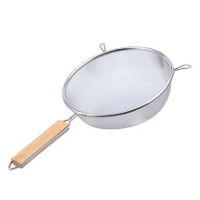 Passoire de cuisine en acier inoxydable avec manche en bois (1 pièce)