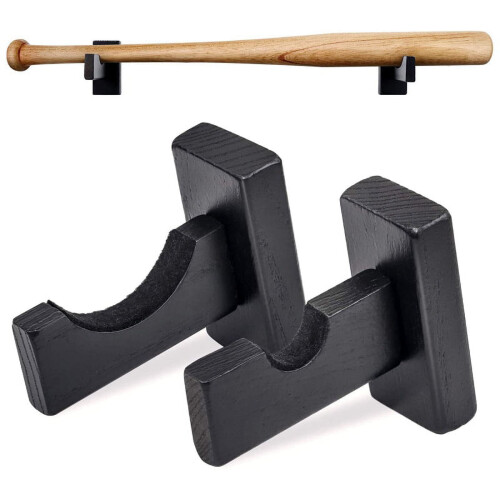 Baseball Bat Wall Mount with Felt Liner and Hidden Screws