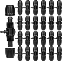 Raccord en T cannelé pour irrigation goutte à goutte, 1/2 à 1/4 pouce, paquet de 25