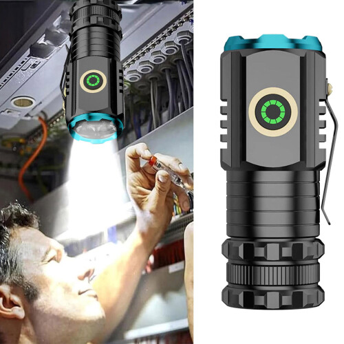 Genopladelig lommelygte 1000000 lumen D-celle