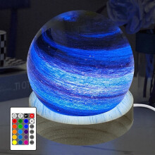 3D Planet Glas Nattlampa RGB Dimbar USB