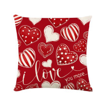 Housse de coussin décorative carrée en forme de cœur (45 x 45 cm) pour la Saint-Valentin, idéale pour un canapé ou comme cadeau de Noël.