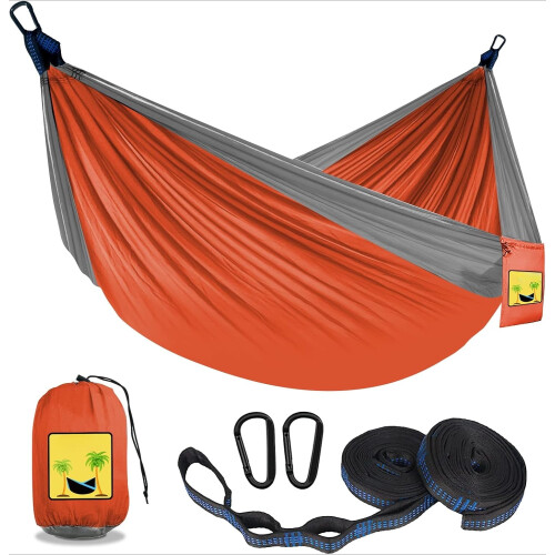 Tragbare Camping-Hängematte mit Baumgurten und Tragetasche