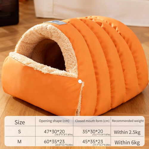 Warm Pet Shelter Offering Half Closed Structure for-Orange M 2